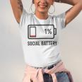 Social Battery 1 Shirt Introvert Anti Social Tee Gif Unisex Jersey T-Shirt