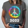 2023 Graduation Class Year Tie Dye Peace Sign Graduate Shirt Unisex Jersey T-Shirt