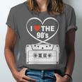 90s Nostalgia Cassette Heart Retro I Love The 90s Unisex Jersey T-Shirt