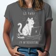 Antisocial Introvert Cat With Coffee On Computer Emo Goth Unisex Jersey T-Shirt