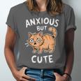 Anxious But Cute Anxiety Meme Cat Lover Introvert For Men Women Unisex Jersey T-Shirt Anxious But Cute Anxiety Meme Cat Lover Introvert For Men Women Unisex Jersey T-Shirt