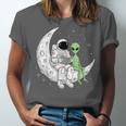 Astronaut Reading Book To Alien Moon Space Book Lover Men Unisex Jersey T-Shirt