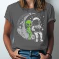 Astronaut Reading Book To Alien Moon Space Women Kids Men Unisex Jersey T-Shirt