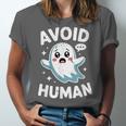 Avoid Humans Cute Kawaii Pastel Ghost Introvert Saying Unisex Jersey T-Shirt