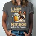 I Like Beer My Dog And Maybe 2 People Introvert Pun Unisex Jersey T-Shirt