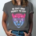 Bi Shy And Ready To Cry Bisexual Introvert Bi Pride Unisex Jersey T-Shirt Bi Shy And Ready To Cry Bisexual Introvert Bi Pride Unisex Jersey T-Shirt