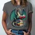 Books Dragon Reading Book Lover Unisex Jersey T-Shirt