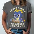 Books Are My Greatest Treasure Kawaii Dragon Reading Books Unisex Jersey T-Shirt