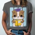 Bulldog Anime Pup Graduation Unisex Jersey T-Shirt