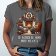 Cat Lover I'd Rather Be Home With My Cats Introvert Cozy Unisex Jersey T-Shirt Cat Lover I'd Rather Be Home With My Cats Introvert Cozy Unisex Jersey T-Shirt