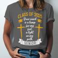 Class Of 2025 Senior Graduation Cross Quote Faith In God Unisex Jersey T-Shirt