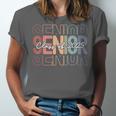 Class Of 2025 Senior 2025 Graduation Leopard Retro Rainbow Unisex Jersey T-Shirt
