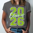 Class Of 2026 Graduation Varsity Lime Green Letters Unisex Jersey T-Shirt