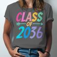Class Of 2036 First Day Kindergarten Grow With Me Graduation Unisex Jersey T-Shirt