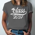 Class Of 2037 First Day Of School Graduation Grow With Me Unisex Jersey T-Shirt