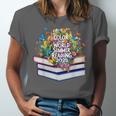 Color Our World Summer Reading 2025 Cute Book Wildflowers Unisex Jersey T-Shirt