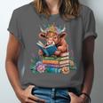 Cute Highland Cow Reading Book Baby Cow Bookworm Unisex Jersey T-Shirt