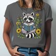 Cute Raccoon Reading Book Flowers Unisex Jersey T-Shirt