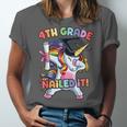 Dabbing 4th Grade Unicorn Graduation Class Of 2021 Nailed It Unisex Jersey T-Shirt