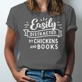 Easily Distracted By Chickens And Books Farm Unisex Jersey T-Shirt Easily Distracted By Chickens And Books Farm Unisex Jersey T-Shirt