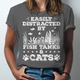 Easily Distracted By Fish Tanks And Cats Lover Introvert Unisex Jersey T-Shirt Easily Distracted By Fish Tanks And Cats Lover Introvert Unisex Jersey T-Shirt