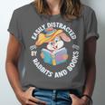 Easily Distracted By Rabbits And Books Reading Unisex Jersey T-Shirt