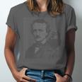 Edgar Allen Poe & Raven Reading Bookworm Reader Unisex Jersey T-Shirt Edgar Allen Poe & Raven Reading Bookworm Reader Unisex Jersey T-Shirt