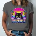 Ew Cat Misanthrope Introvert Synthwave 80s Unisex Jersey T-Shirt Ew Cat Misanthrope Introvert Synthwave 80s Unisex Jersey T-Shirt