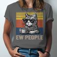 Ew People Introvert Cat Lover Crazy Vintage Cat Lady Unisex Jersey T-Shirt