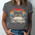 Ew People Retro Cat Vintage Anti Social Introvert Unisex Jersey T-Shirt