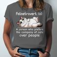 Felinetrovert Definition Cat Lover Introvert Humor Cats Unisex Jersey T-Shirt