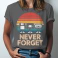 Floppy VHS Cassette Never Forget Retro 80s 90s Nostalgia Unisex Jersey T-Shirt