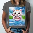 Frutiger Aero Aesthetic Tech Kawaii Ramen Cat Fishes Unisex Jersey T-Shirt