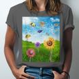 Frutiger Aero Aesthetic Tech Scenery Fishes Sunflower Unisex Jersey T-Shirt