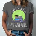 I Graduated Can I Go Back To Bed Now Cat Graduation For Men Women Girls Kids Unisex Jersey T-Shirt