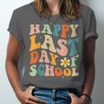 Happy Last Day Of School Groovy Teacher Student Graduation Unisex Jersey T-Shirt