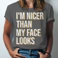I'm Nicer Than My Face Looks Introverted Introverts Unisex Jersey T-Shirt