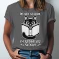 I’m Not Reading I’m Judging You Silently Fun Cat Book Lover Unisex Jersey T-Shirt