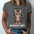 Introvert Mode Cat With Headphones Kitten Lover Unisex Jersey T-Shirt