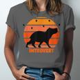Introvert Retro Sunset Capybara Tee Unisex Jersey T-Shirt