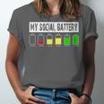 Introvert My Social Battery Low Level Graphic Unisex Jersey T-Shirt Introvert My Social Battery Low Level Graphic Unisex Jersey T-Shirt