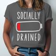 Introvert Socially Drained Battery Unisex Jersey T-Shirt Introvert Socially Drained Battery Unisex Jersey T-Shirt