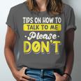 Introvert Tips On How To Talk To Me Please Don't Antisocial Unisex Jersey T-Shirt