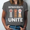 Introvert Unite Kitty Paws Raise Introverted Gathering Unisex Jersey T-Shirt Introvert Unite Kitty Paws Raise Introverted Gathering Unisex Jersey T-Shirt