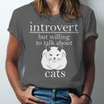 Introvert But Willing To Talk About Cats Unisex Jersey T-Shirt