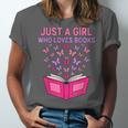 Just A Girl Who Loves Books Butterflies Reading Unisex Jersey T-Shirt Just A Girl Who Loves Books Butterflies Reading Unisex Jersey T-Shirt