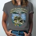 Just Let Me And My Dog By Lake Fishing Introvert Lifestyle Unisex Jersey T-Shirt