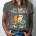 I Just Want To Read Books And Pet Cats Introvert Unisex Jersey T-Shirt