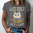 I Just Want To Read Books And Pet Cats Introvert Unisex Jersey T-Shirt