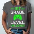 Kids 1st Grade Level Unlocked Back To School Gamer Graduation Unisex Jersey T-Shirt